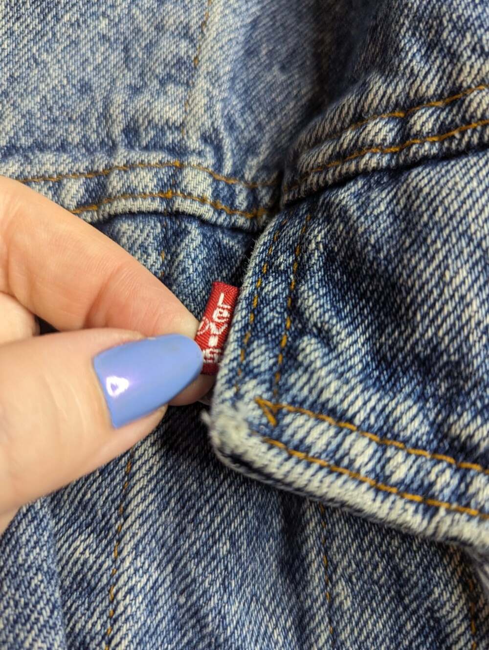 Levi Stauss Denim Jacket 70596 4891 Size Large See Description - Picture 15 of 16